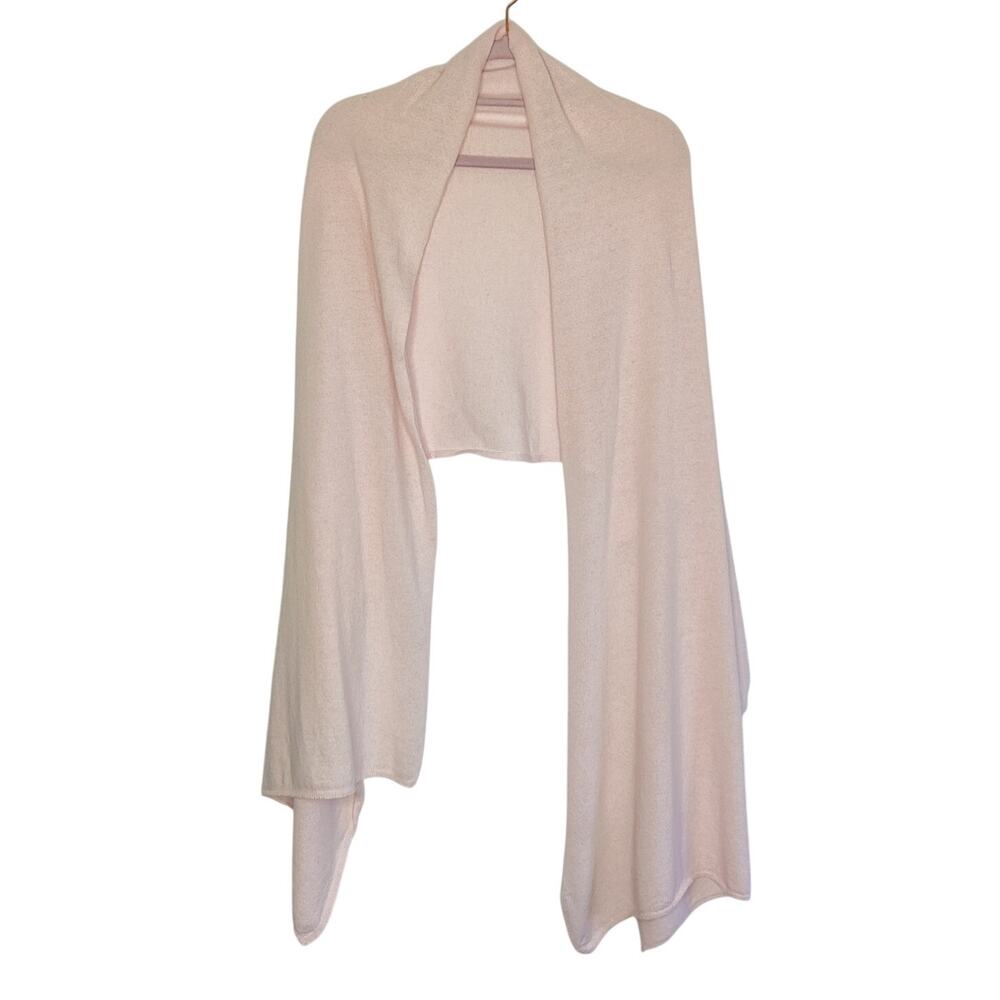 Dalle Piane Cashmere Pink Merino Wool Blanket Wrap Oversized Scarf Stole 80"x25"